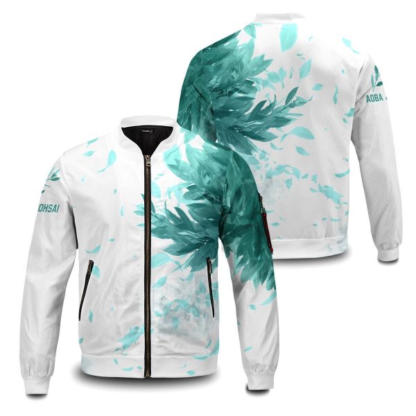 aoba johsai green leaf bomber jacket 770245 - Anime Jacket