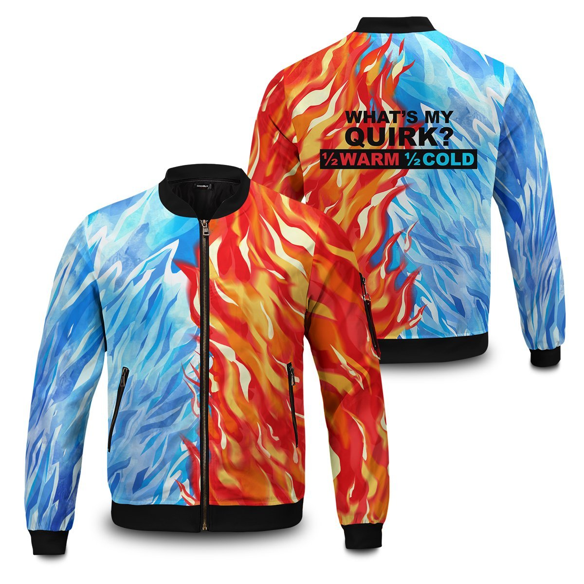 Anime Fire and Ice Todoroki Shoto Bomber Jacket