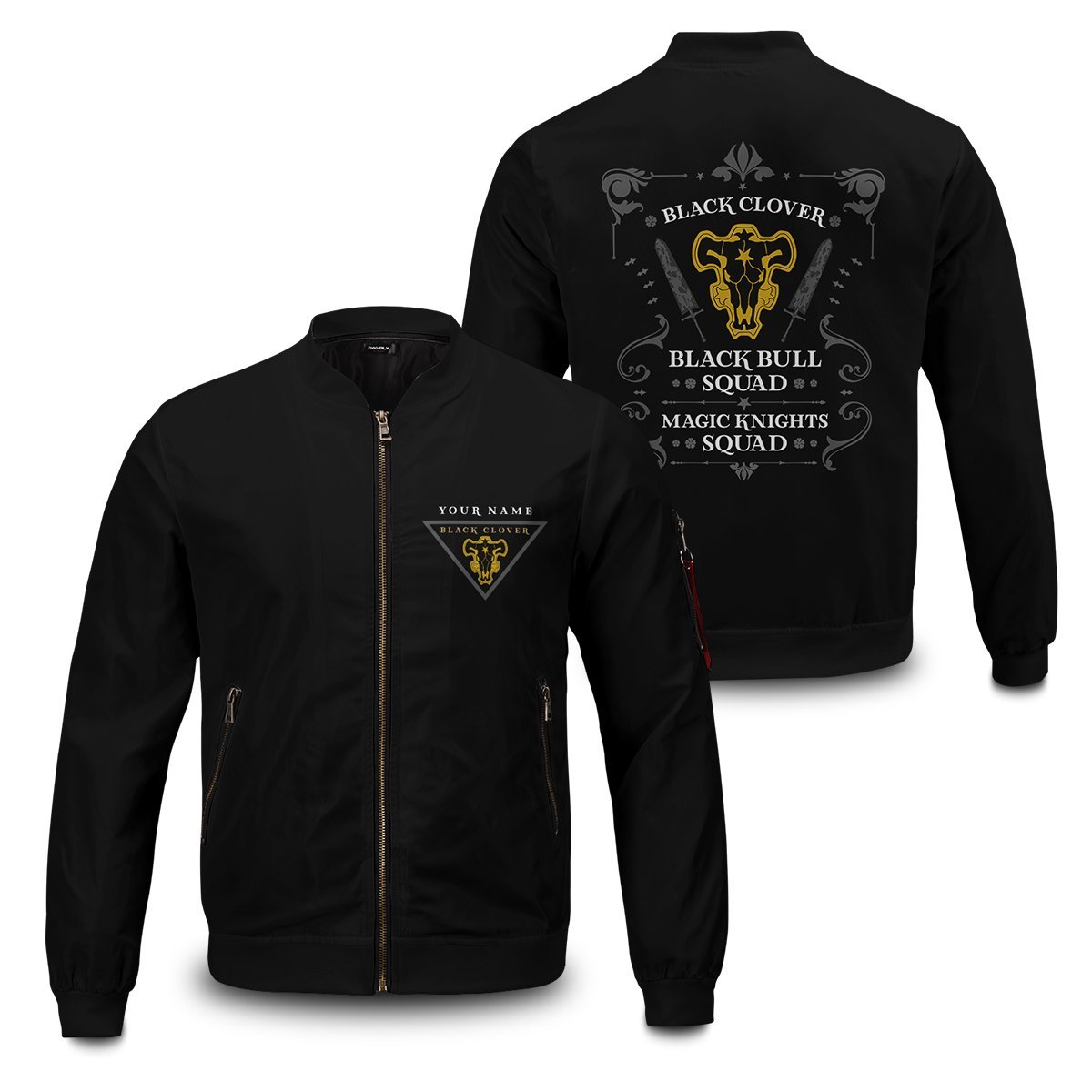 personalized black bull squad bomber jacket 558931 - Anime Jacket