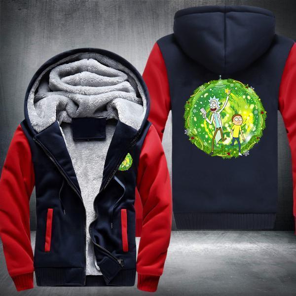 rick morty wormhole fleece jacket 980249 - Anime Jacket