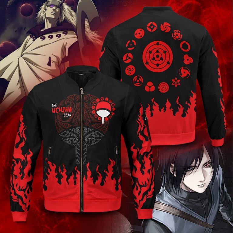 Naruto Jackets Anime Scorching Uchiha Bomber Jacket Anime Jacket