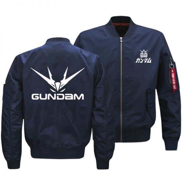 2018 New Oversize Men s Military Bomber Jacket Anime Gundam Logo Printed Coat Army Tactical Zipper 2 - Anime Jacket