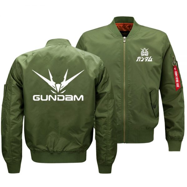 2018 New Oversize Men s Military Bomber Jacket Anime Gundam Logo Printed Coat Army Tactical Zipper - Anime Jacket