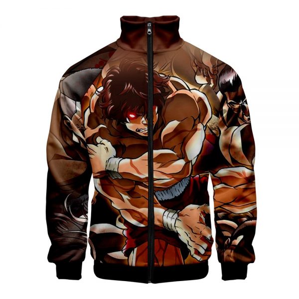 Anime Baki 3D Printing Zip Jacket Men Women Long Sleeve Sweatshirt Stand Collar Design Jacket Spring 4 - Anime Jacket