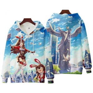 Anime Genshin Impact Keqing Fischl Hooded Sweatshirt Coat Loose Autumn New Men Women Student Harajuku Zipper.png 640x640 2 - Anime Jacket