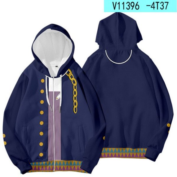 Anime Jojo Bizarre Adventure Cosplay Costume Rohan Kishibe Guido Mista Kakyoin Noriaki Unisex 3D Hoodie Zipper 5.jpg 640x640 5 - Anime Jacket