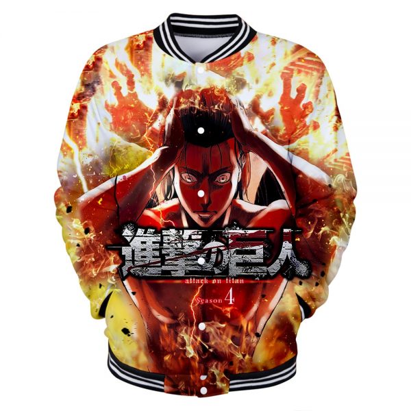 Attack on Titan Clothes 3D Baseball Jackets Women Men Long Sleeve Coat Harajuku Casual Streetwear Unisex 3 - Anime Jacket