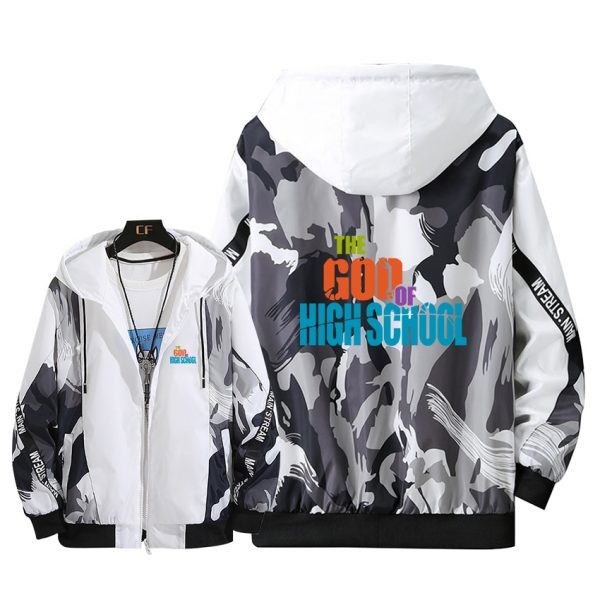 Cosplay Hoodie The God of High School Luminous Print Zipper Camouflage Coat Summer Sun Protection Thin - Anime Jacket