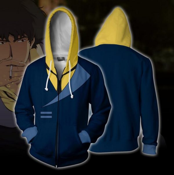 Cowboy Bebop Spike Spiegel Cosplay Costume Zipper Hoodie Sweatshirts hooded jacket - Anime Jacket