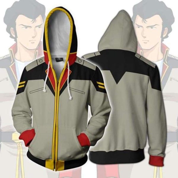 Fashion MOBILE SUIT GUNDAM Cosplay Sweatshirts 3D Printed Zip Hoodies Hooded Jackets Men - Anime Jacket