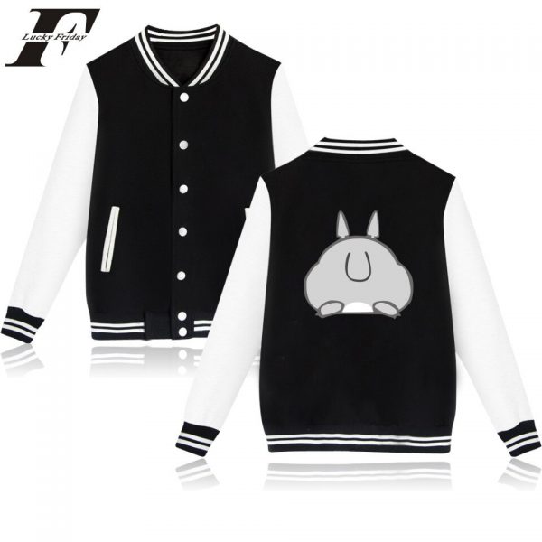 My Neighbor Totoro Baseball Jackets Kawai Cartoon Printing Casual Style Winter Jacket Coat Hayao Miyazaki Studio 2 - Anime Jacket