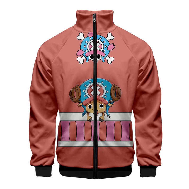 ONE PIECE Print Q Version Japanese Anime 3d Stand Collar Hoodie Men Women Zipper Hoodies Jackets 3 - Anime Jacket