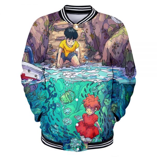 Ponyo on the Cliff 3D Printed Baseball Jackets Fashion Women Men Hot Sale 2019 Long Sleeve 4 - Anime Jacket