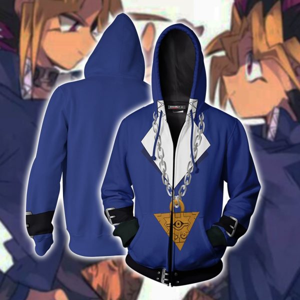 Unisex Aikooki Yu Gi Oh Blue Costume Cosplay Sweatshirt Hoodie Casual Tracksuit Jacket Hip Hop Top - Anime Jacket