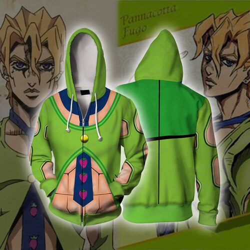 Anime Gu do Mista JoJo Bizarre Adventure 3D Printed Zip Cardigan Student Sports Sweatshirt Jacket 6.jpg 640x640 6 - Anime Jacket