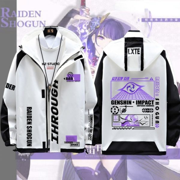 Genshin Impact Baal Raiden Shogun Long Sleeve Jacket Coat Fashion Cool Unisex Hoodie Zipper Hooded - Anime Jacket
