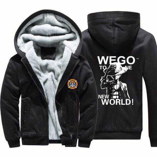 One Piece Luffy Anime windbreak outwear coat men warm hoodie man thick Camouflage Sleeve causal winter 1 - Anime Jacket