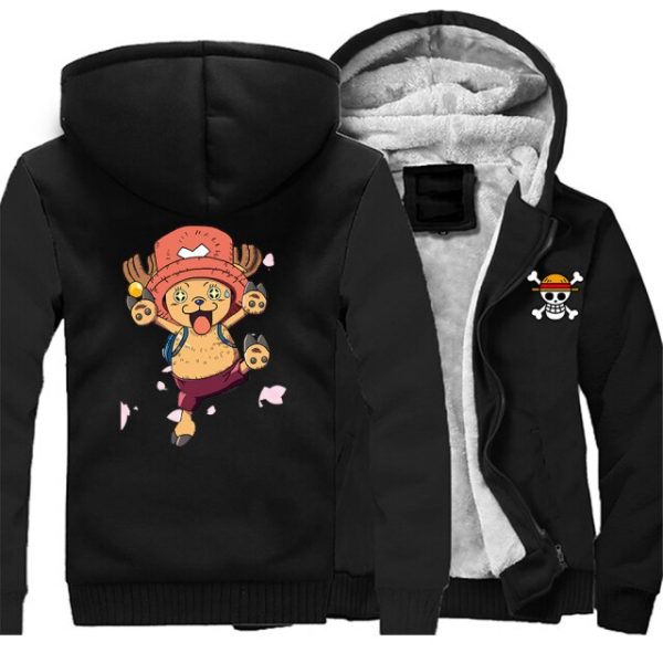 One Piece Japan Anime Luffy Casual Men Hoodie Bomber Jacket OnePiece Tony Chopper Tracksuit Print - Anime Jacket