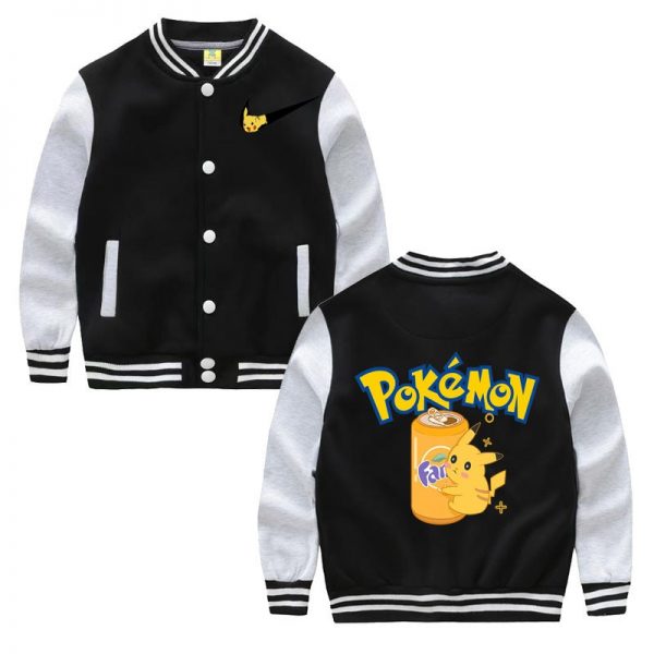 Pokemon Pikachu Charizard Children s Clothing All match Student All match Baseball Uniform Cotton Fleece Coat Q90 - Anime Jacket